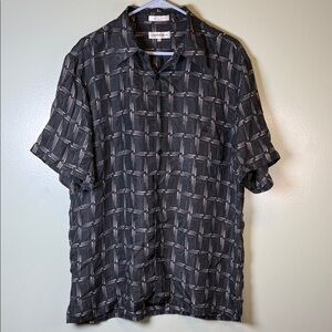 Chereskin silk Black and Gray pattern Men's Shirt